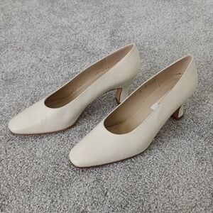 Talbot's Leather Cream Heels